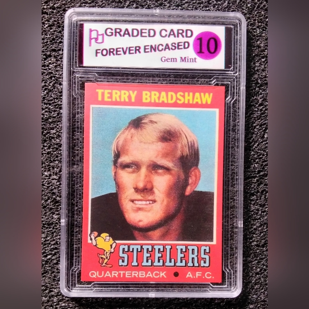 Terry Bradshaw Steelers HOF Vintage Football Rookie Card Graded 10 Gem Mint